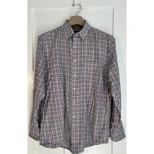 Pendleton Men's Shirt‎ Size LARGE Bridgeport Red White Blue 100% Cotton